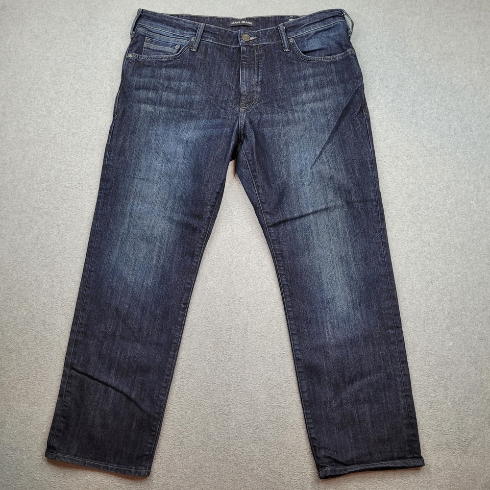 Mavi Jeans Matt Relaxed Straight Leg Mens 38x30 Dark Wash Blue Denim